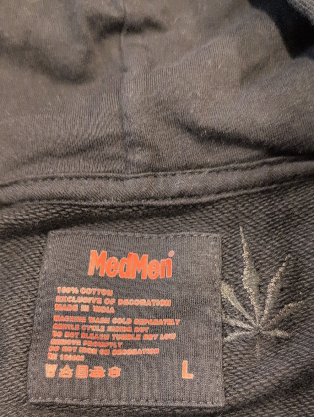 Medmen Embroidered Hemp Leaf Full Zip Hoodie - Picture 3 of 5